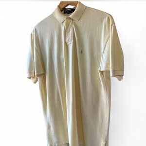 Vintage |Polo Ralph Lauren| Butter Yellow Knit Polo Short-sleeve Collared Size M